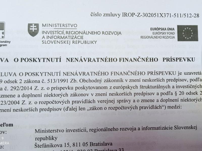 Podpis zmluvy o NFP na IROP